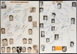 The autographs of the New Zealand All Blacks and South Africa Springboks in 1956,
