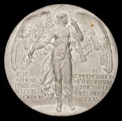 A London 1908 Olympic Games participation medal, by Vaughton, in white metal,
