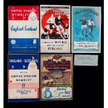 Programmes for the five England v Scotland internationals played at Wembley in the 1930s,