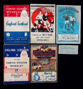 Programmes for the five England v Scotland internationals played at Wembley in the 1930s,