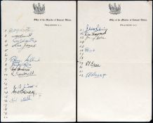 Part-set of signatures of the British & Irish Lions Touring team to New Zealand 1950,