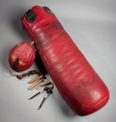 A group of boxing equipment formerly in the famous gym on the first floor of the Thomas A'Becket