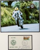 Joey Dunlop signed 1976 souvenir postal cover,