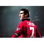 Large colour photograph signed by Eric Cantona, the iconic 24 by 18in.