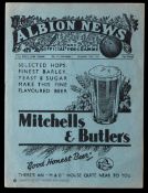 West Bromwich Albion v Blackpool programme 18th December 1937