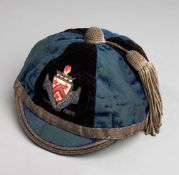 A blue & black quartered Dulwich College Rugby Union representative cap 1919-20,