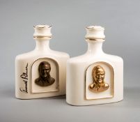 Royal English Porcelain spirit decanter designed by the golf artist Bill Waugh signed by Arnold