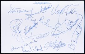 The autographs of the European golf team at the 1991 Ryder Cup at Kiawah Island,