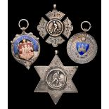 Four early football medals,