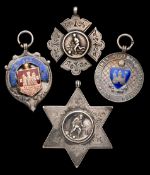 Four early football medals,