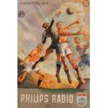 A Philips Radio poster featuring the Holland football team at the London 1948 Olympic Games,