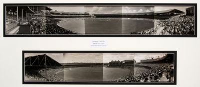 Two panoramic photographs of the Melbourne Cricket Ground on the occasion of the 1st day of the