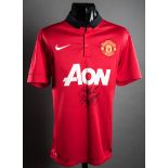 Ryan Giggs signed Manchester United 2013-14 replica home jersey,