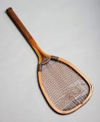 A flat top lawn tennis racquet by Williams & Cie, Paris, circa 1880,