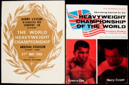 Programmes for the two Muhammad Ali v Henry Cooper fights,