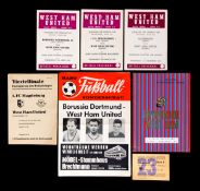 West Ham United programmes from the 1965-66 European Cup Winners' Cup campaign,