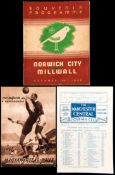 Three football programmes, Manchester Central v Liverpool Marine F.A.