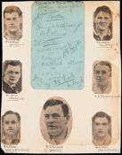 The autographs of the England rugby team who played France in the Five Nations match at Twickenham