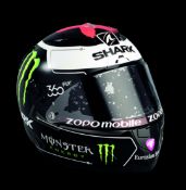 Jorge Lorenzo signed 2016 MotoGP raceworn Shark helmet,