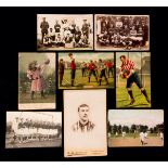 A good and varied collection of 107 early football postcards, issues from Britain,