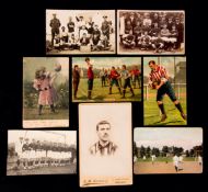 A good and varied collection of 107 early football postcards, issues from Britain,