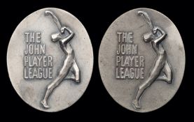 Brian Close John Player League runners-up cricket medals for 1974 and 1976,