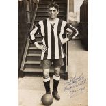 Signed portrait photograph of Newcastle United's Billy McCracken,