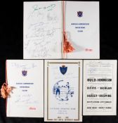 Henry Cooper and Howard Winstone signed Anglo-American Sporting Club Dinner menus,