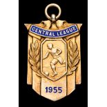 Harry Nuttall Central League representative medal 1955, silver-gilt & enamel,