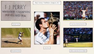 Andy Murray signed 2013 Wimbledon framed photo montage,