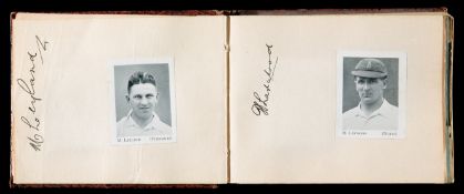 Cricket autograph album with the England 1932-33 Bodyline cricket team and the 1938 Australians to