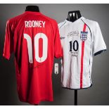 Replica jerseys signed by two England No.