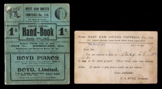 West Ham United Handbook season 1907-08, the eight edition,