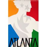 Official poster for the Atlanta 1996 Olympic Games signed by the designer Primo Angeli,