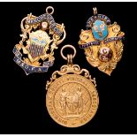 Three 9ct. gold football medals, comprising: a Manchester Cup medal season 1902-03; a Cheshire F.A.