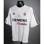 Zinedine Zidane signed Real Madrid replica home jersey,