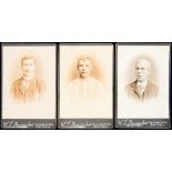 Three Sheffield Wednesday cabinet card photographs of the footballers Jimmy Massey and Jock Malloch