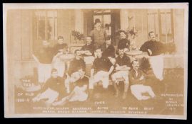 A postcard of the Royal Arsenal football team in season 1888-89, a 1910 re-issue by Biddle,
