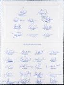 The autographs of the 2001 New Zealand All Blacks Touring Team to Ireland & Scotland,