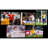 Five signed colour photographs of the international strikers Higuain, Ronaldo, Villa,