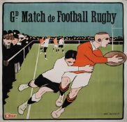A large French vintage rugby poster titled "Gd.