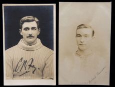 Signed portrait postcards of the Edwardian footballers C.B.