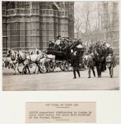 A period b&w photograph portraying West Bromwich Albion supporters sightseeing in London ahead of