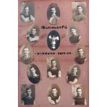 A fine framed photographic display titled 'Burnley FC English Cup Winners 1913-14',