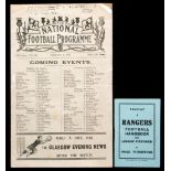 Scottish National Football Programme 1st January 1926, covering all the Scottish League fixtures,