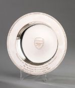 An Aquascutum silver plated dish presented to the organisers of the LG Amsterdam Tournament in 2007,