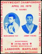 Official programme for the Muhammad Ali v Jimmy Young Heavyweight Championship fight at Landover,