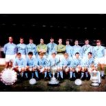 Fully-signed colour photograph of the Manchester City's 1969 F.A. Cup winning team, 16 by 12in.