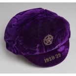 Harry Nuttall purple England v Scotland international cap 1928-29,