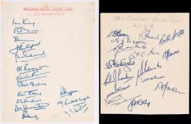 The autographs of the England & New Zealand All Blacks rugby team from the Test Match at Twickenham
